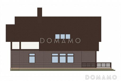 Проект каркасного дома с отделкой из двух материалов / Фасад 4