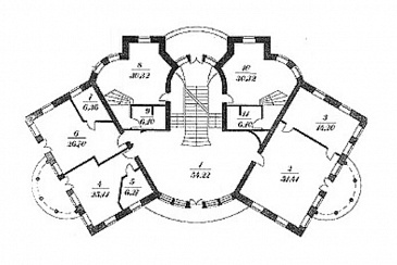 Проект двухэтажного особняка с мансардой и цокольным этажом из кирпича / План 2 этажа