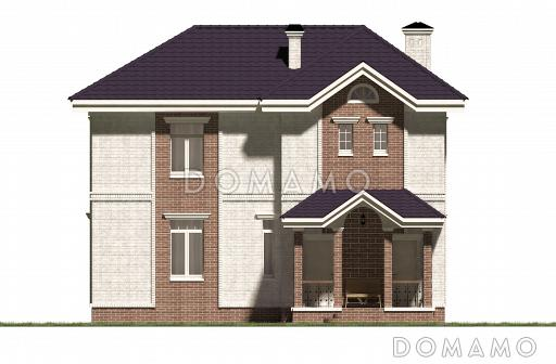 Проект углового коттеджа / Фасад 1