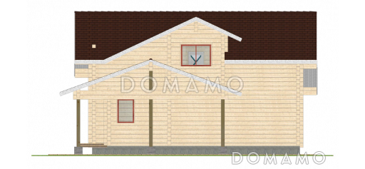 Проект дома из клееного бруса с отдельным входом в топочную / Фасад 3