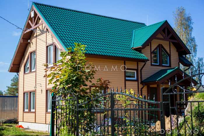 Проект каркасного дома с кровлей из металлочерепицы