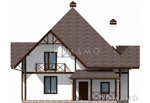 Проект просторного коттеджа в стиле кантри из СИП панелей / Фасад 2