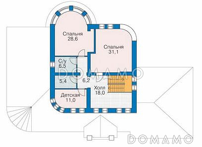 Проект жилого дома с гаражом / План 2 этажа