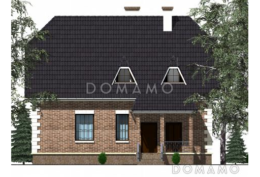 Проект увеличенного коттеджа в европейском стиле. / Фасад 1