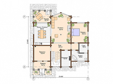 Проект дома с сауной на первом этаже / План 1 этажа