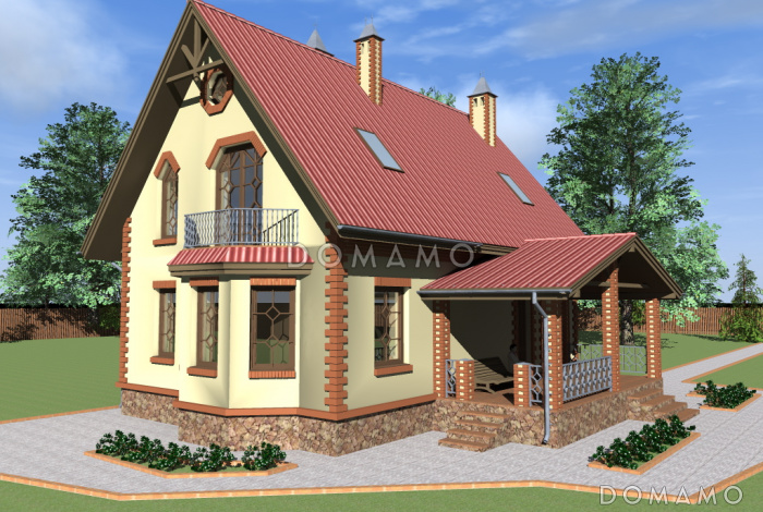 Проект компактного коттеджа в стиле фахверк