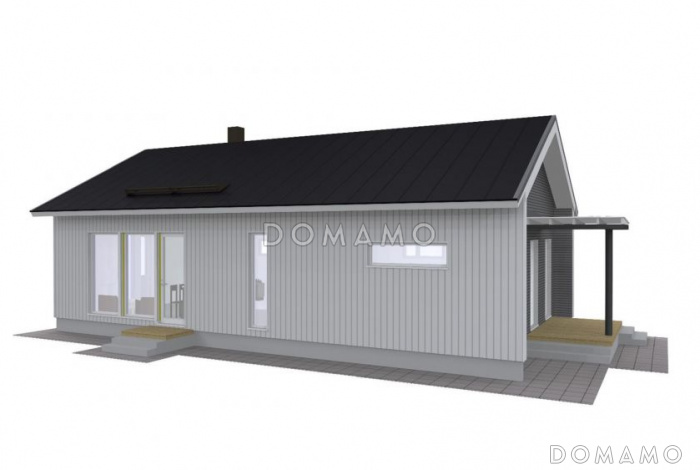 Проект каркасного небольшого дома с сауной