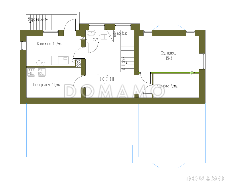 Проект особняка в стиле Тюдор / План цокольного этажа