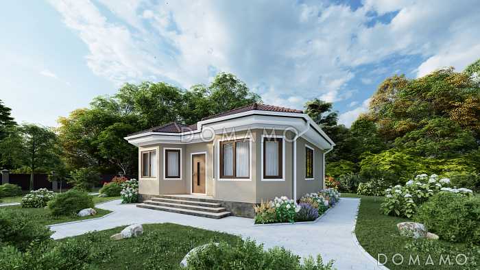 Проект одноэтажного компактного дома в современном стиле