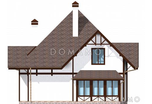 Проект просторного коттеджа в стиле кантри из СИП панелей / Фасад 1