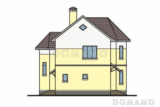 Проект кирпичного дома с солидным эркером на главном фасаде / Фасад 4