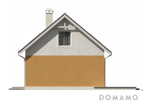 Проект простого одноэтажного мансардного дома из газобетона с тремя спальнями и индивидуальными гардеробными  / Фасад 3