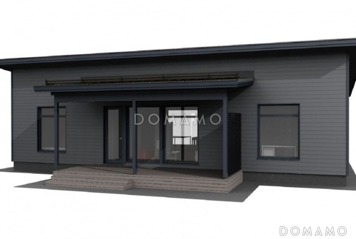 Проект экономичного каркасного дома с односкатной крышей