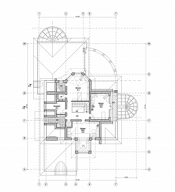 Проект просторного коттеджа в стиле модерн с бассейном и гаражом / План мансардного этажа