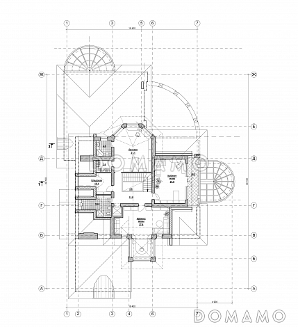 Проект просторного коттеджа в стиле модерн с бассейном и гаражом / План мансардного этажа