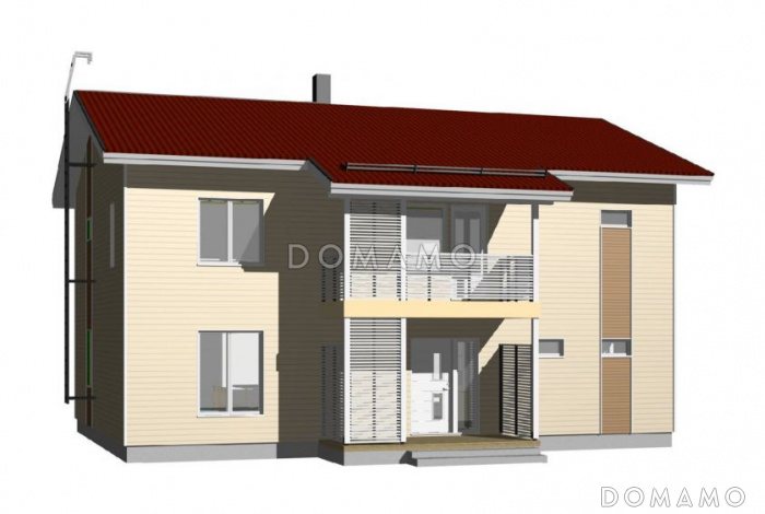 Проект двухэтажного дома с уютным небольшим кабинетом на первом этаже