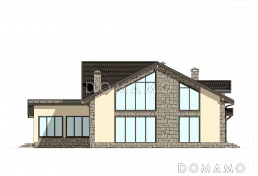 Проект дома с подвалом, сауной, 4 спальнями и вторым светом / Фасад 1