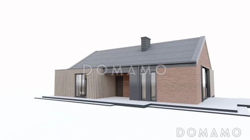 Проект кирпичного дома в стиле барнхаус с кабинетом, комнатой отдыха и увеличенной котельной / Фасад 3