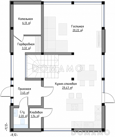 SCANDI 137 / План 1 этажа