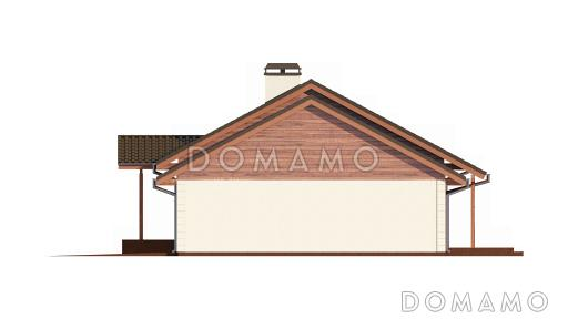 Проект классического одноэтажного дома из кирпича с отделённой спальной зоной и гаражом / Фасад 2