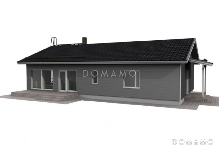 Проект функционального каркасного дома с сауной