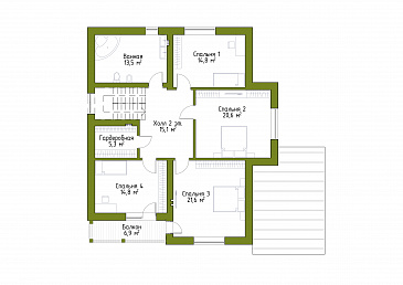 Проект просторного коттеджа в стиле шале из СИП / План мансардного этажа