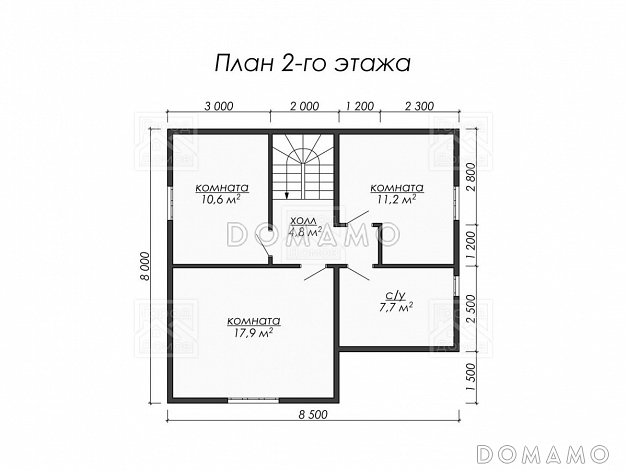 Каркасный дом "Берген" / План 2 этажа