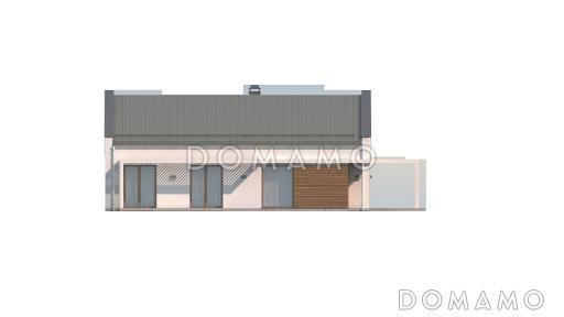 Проект одноэтажного дома из газобетона современного дизайна / Фасад 3