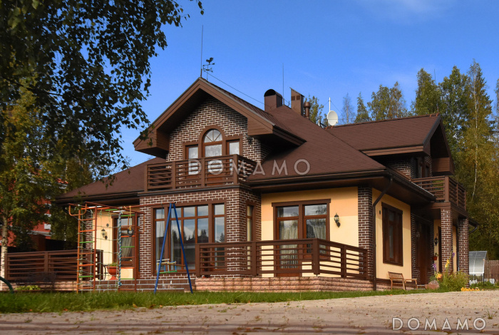 Проект кирпичного дома с 4 спальнями