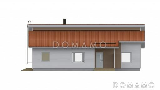 Проект одноэтажного каркасного дома с отдельным входом в маленькую котельную / Фасад 1