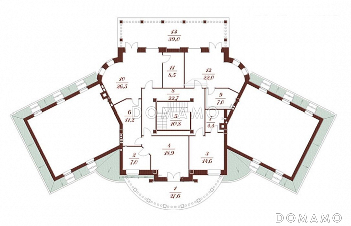 Проект дома с колоннами и балконом / План 2 этажа