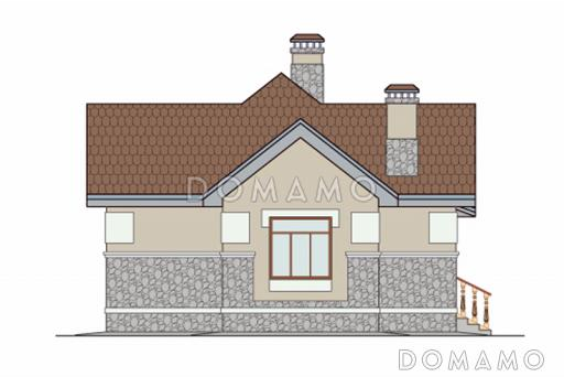 Проект одноэтажного дома из кирпича с многощипцовой крышей / Фасад 4
