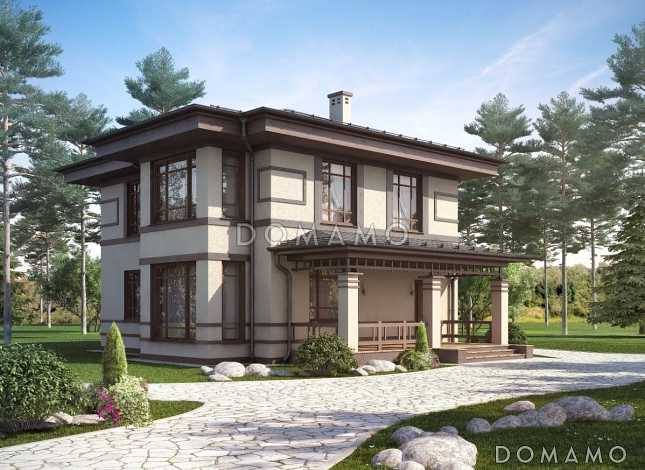 Проект двухэтажного дома из СИП панелей с тремя спальными комнатами