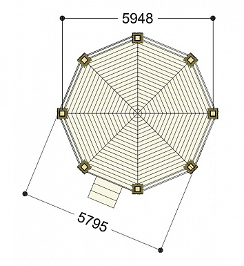 Проект небольшой беседки / План 1 этажа