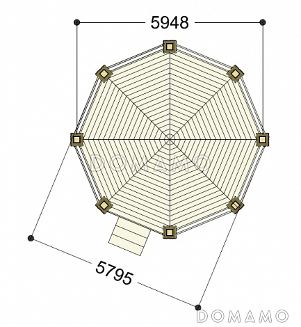 Проект небольшой беседки / План 1 этажа