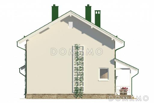 Проект двухэтажного жилого дома со строгой отделкой и удобной террасой / Фасад 4