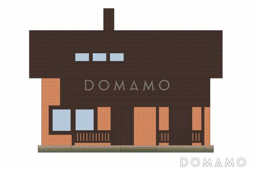 Проект бани из пеноблоков с мансардным этажом / Фасад 1