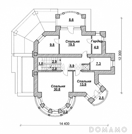 Проект компактного коттеджа в стиле модерн / План 2 этажа