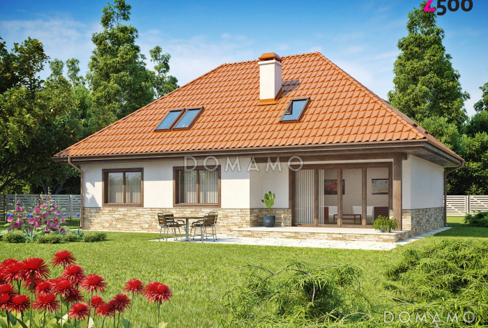 Проект классического мансардного дома из кирпича с необычной планировкой второго этажа