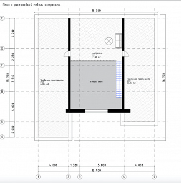 Проект одноэтажного дома с 3 спальнями, кабинетом и антресолью на чердаке / План чердака