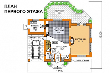 Проект дома из SIP панелей со вторым светом / План 1 этажа