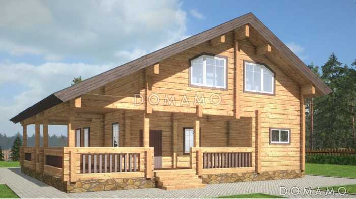 Проект дома из клееного бруса для постоянного проживания семьи из четырех-шести человек