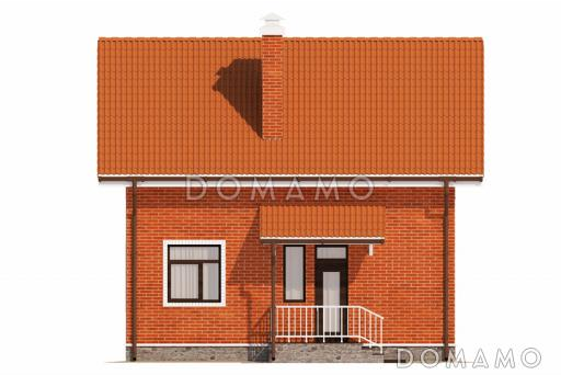 Проект компактного дома из пеноблоков с мансардой / Фасад 3