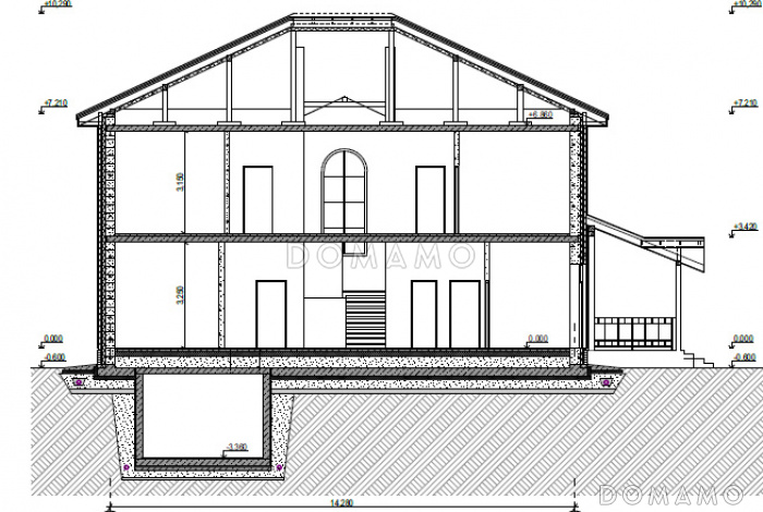 Проект двухэтажного дома с кабинетом, спортзалом, верандой и террасой