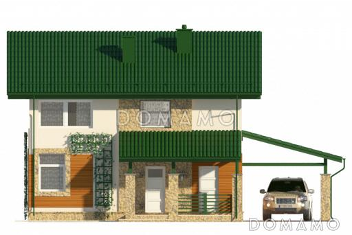 Проект компактного дома с тремя спальнями в европейском стиле / Фасад 1