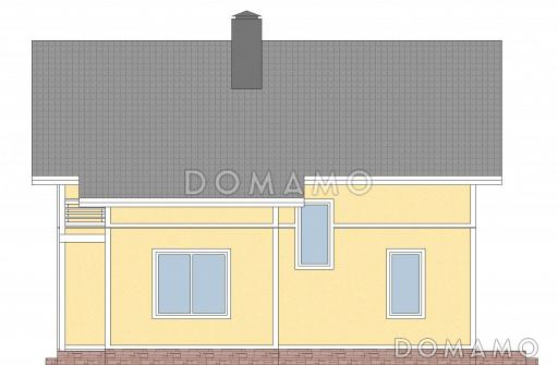 Проект каркасного дома 9 на 10 с четырьмя спальнями на мансарде / Фасад 4