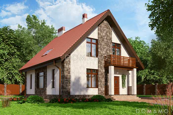 Проект компактного коттеджа с пятью спальнями