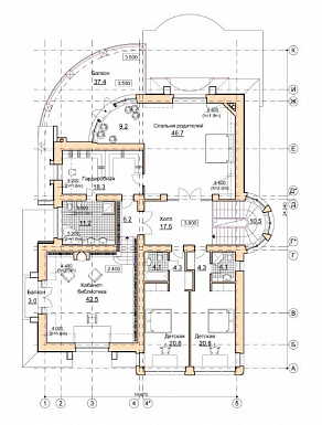 Проект коттеджа в стиле модерн с гаражом, зимним садом и сауной / План 2 этажа