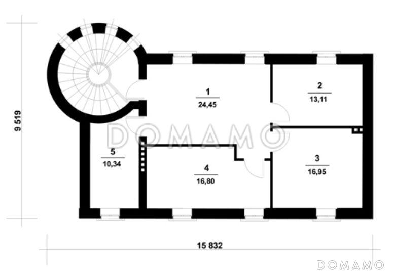 Проект гаража с комнатой для охраны / План мансардного этажа