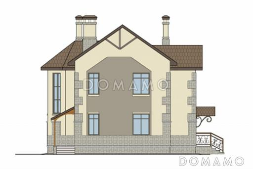 Проект кирпичного дома с полным вторым этажом / Фасад 4